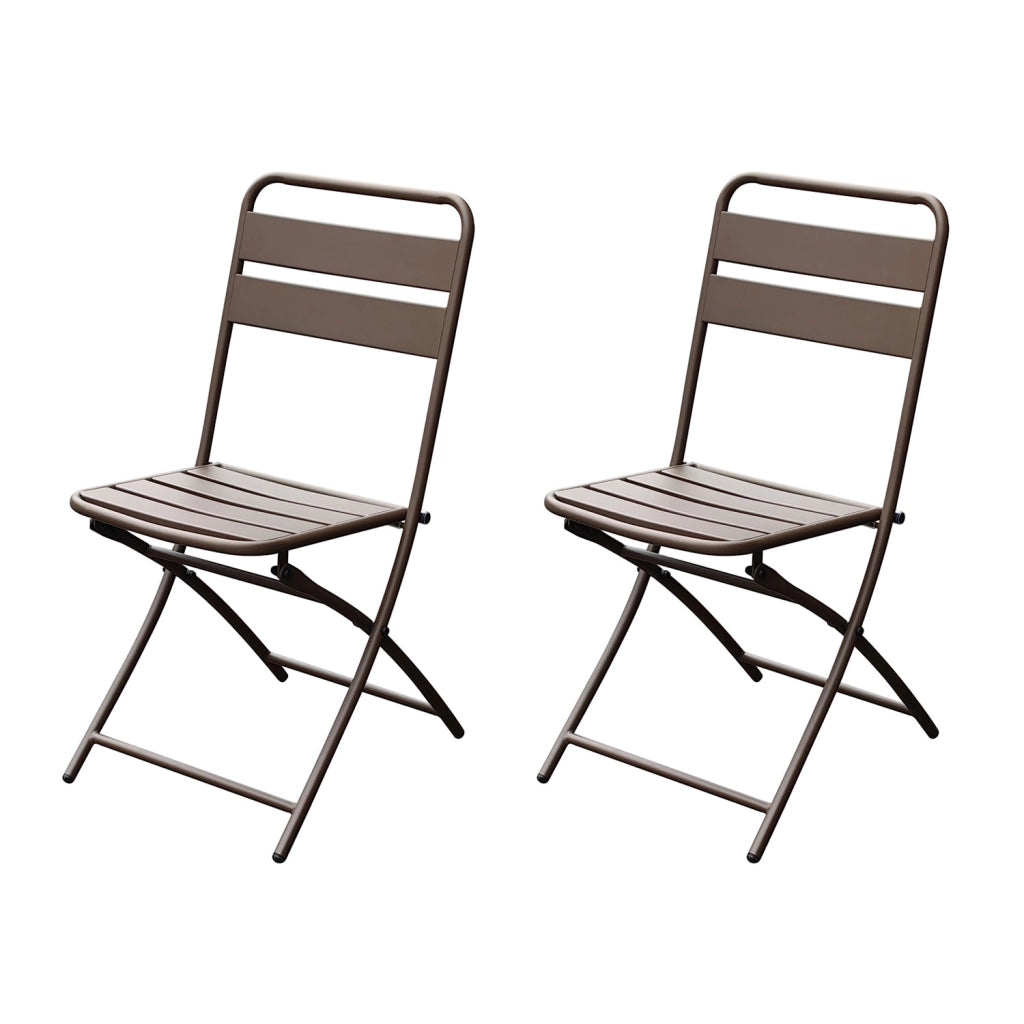Set 2 Sedie Pieghevoli da Giardino 44x54x85 cm in Ferro Bronzo