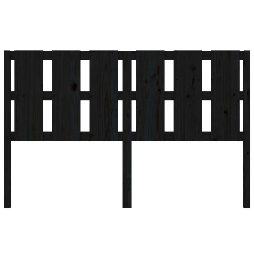 Testiera per Letto Nera 155,5x4x100cm in Legno Massello di Pino