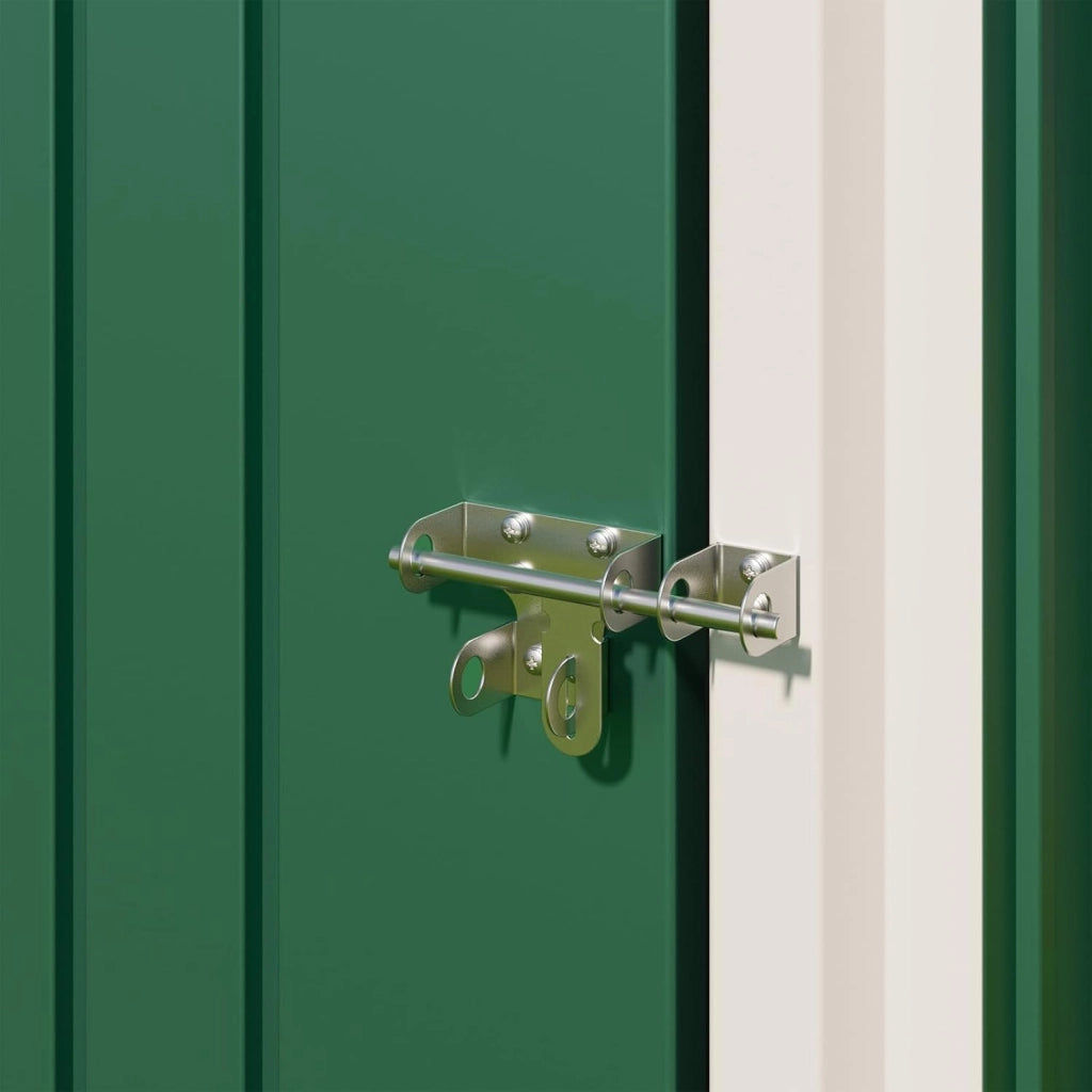 Casetta per attrezzi in metallo,Capanno per Attrezzi da Giardino in Metallo con Ripiani Regolabili, Tetto Inclinato, Prese d'Aria,per Prato, Patio e Cortile180x162x95 CM,Verde