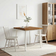 90 x 90 x 75 cm Legno di Acacia Massello Naturale e Bianco 937646