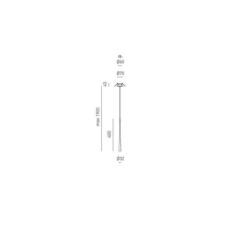 Dafne - Lampada a sospensione bianca led 7W 3000K IP20 - Lampada da soffitto led design minimal in alluminio - Alimentatore incluso - L.max 190cm