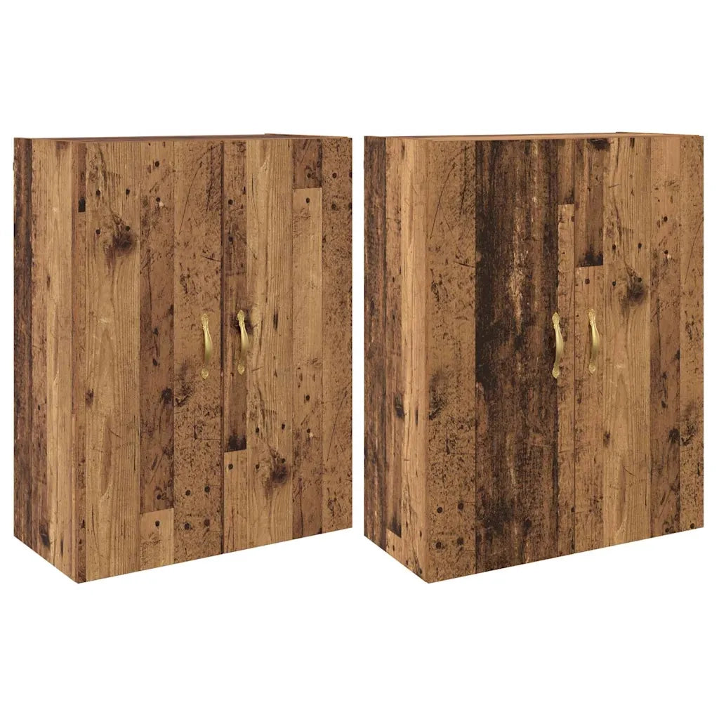 Mobiletto a muro 2 pcs Legno vecchio 69,5 x 34 x 90 cm
