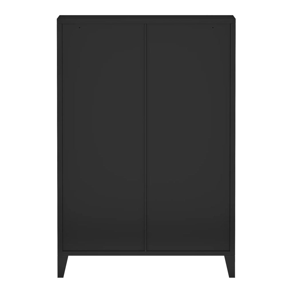 Armadio da ufficio armadietto da ufficio mobiletto portaoggetti per soggiorno ufficio camera da letto officina metallo acciaio 113 x 80 x 40 cm nero 03_0006325
