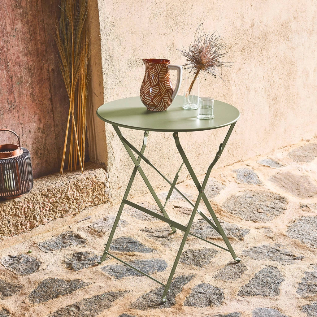 Tavolo da giardino bistrot pieghevole in acciaio, 2 posti, ø60cm,