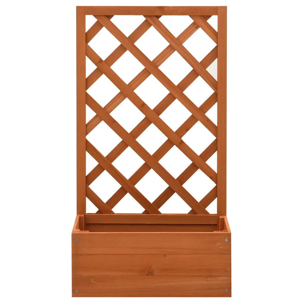 Fioriera | Cassetta per fiori | Vaso con Traliccio Arancione 50x25x90 cm Massello di Abete