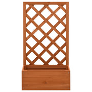 Fioriera | Cassetta per fiori | Vaso con Traliccio Arancione 50x25x90 cm Massello di Abete