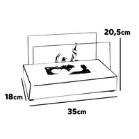 Berlino - Camino a bioetanolo da tavolo per interni ed esterni 35x18xH20,5 cm