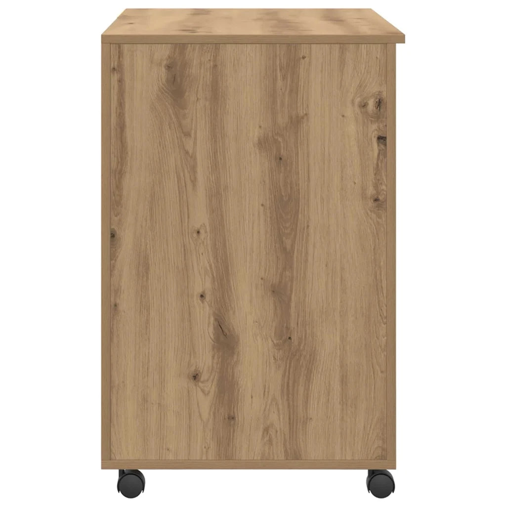 Scrivania con Ruote Rovere artigianale 91 x 50 x 77 cm 869537