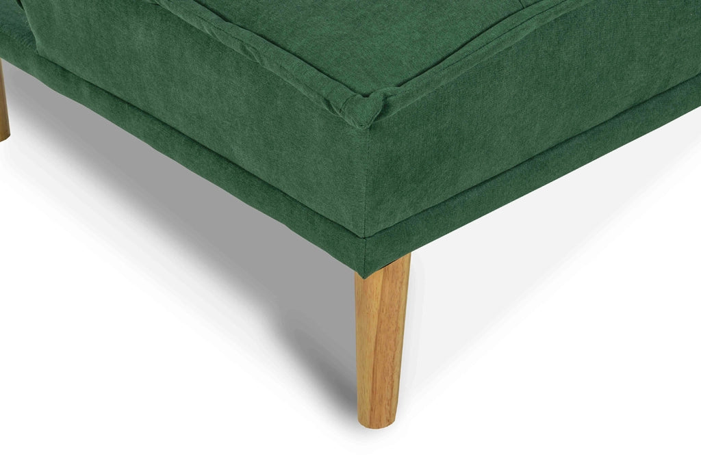 Divano letto clic clac in tessuto vellutato verde abete, divano 3 posti - Bart - DL-BA38FBC