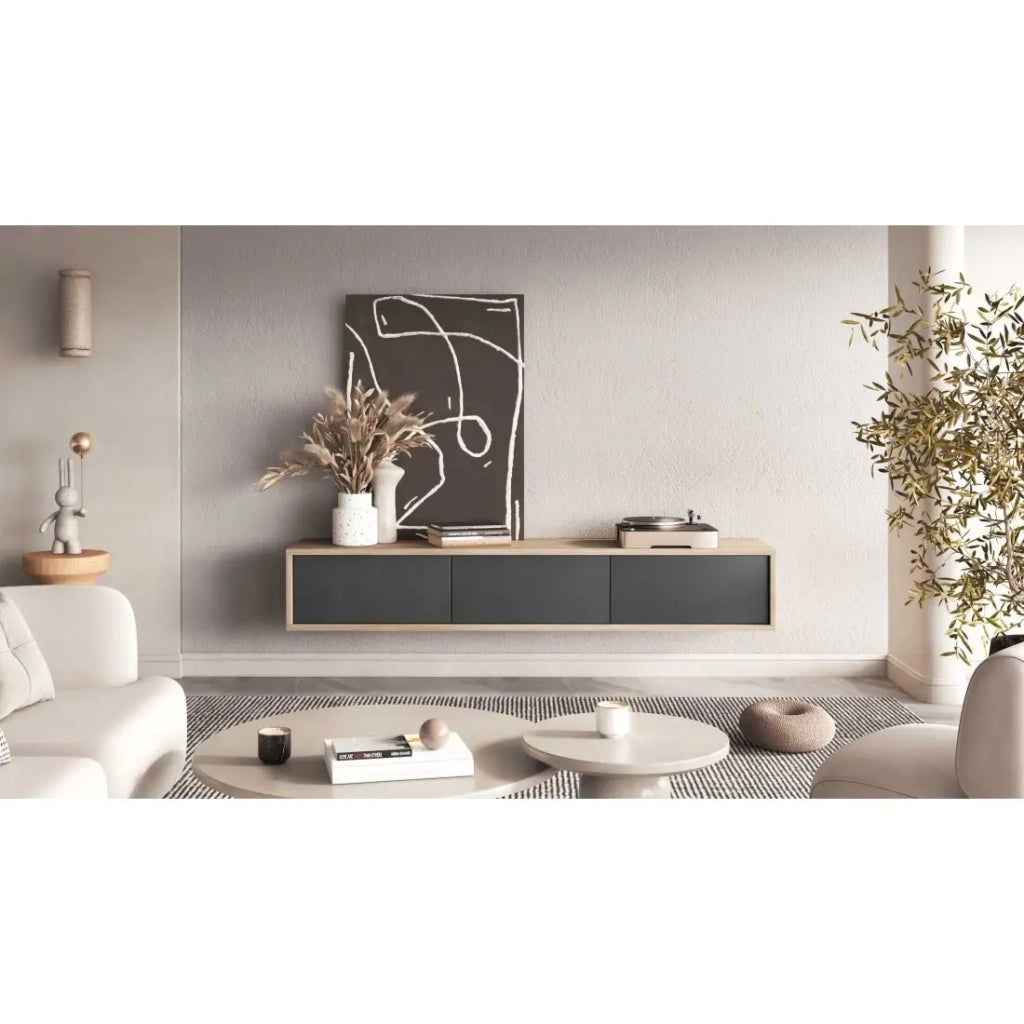 Mobile TV 180 cm collezione MAANUM colore rovere chiaro e grigio