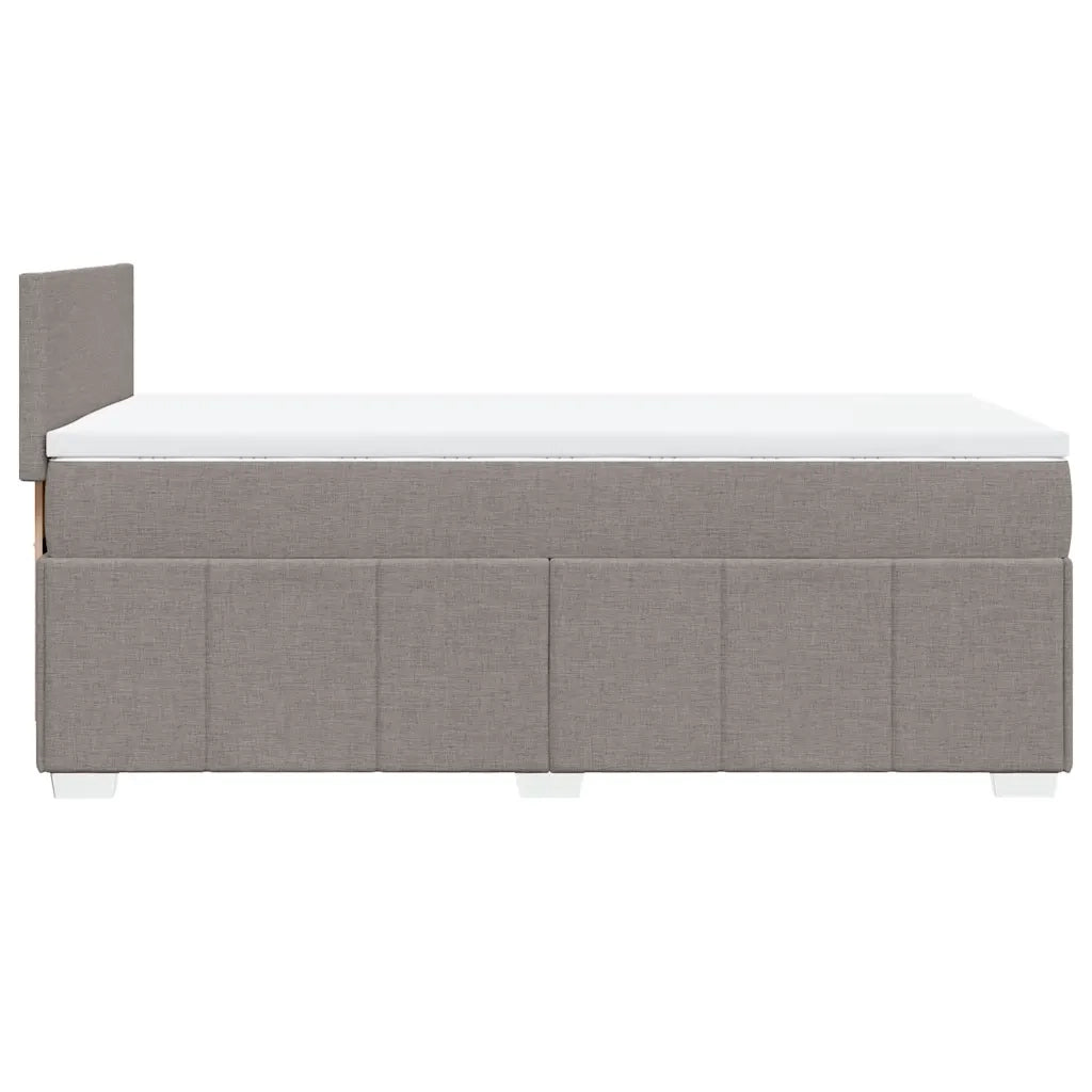 Letto singolo | Letto per adulti | Giroletto a Molle con Materasso Tortora 80x200 cm inTessuto