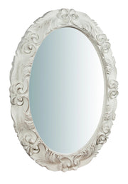 Biscottini Specchiera da parete verticale/orizzontale in legno finitura bianco anticato L66xPR4,5xH88 cm Made in Italy