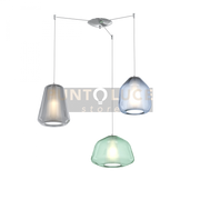 SOSPENSIONE CROMO 3 LUCI SPOSTABILE VETRI ALPHA VE + BETA BL + GAMMA FU 1176CR-S3 S ABG-MC