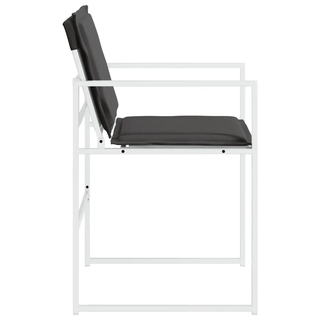vidaXL Sedie da Giardino con Cuscini 4 pz Bianchi Acciaio e Textilene