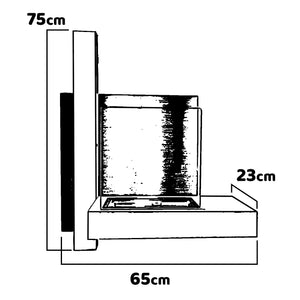 Vienna - Camino a bioetanolo da parete 65x23xH75 cm, colore nero