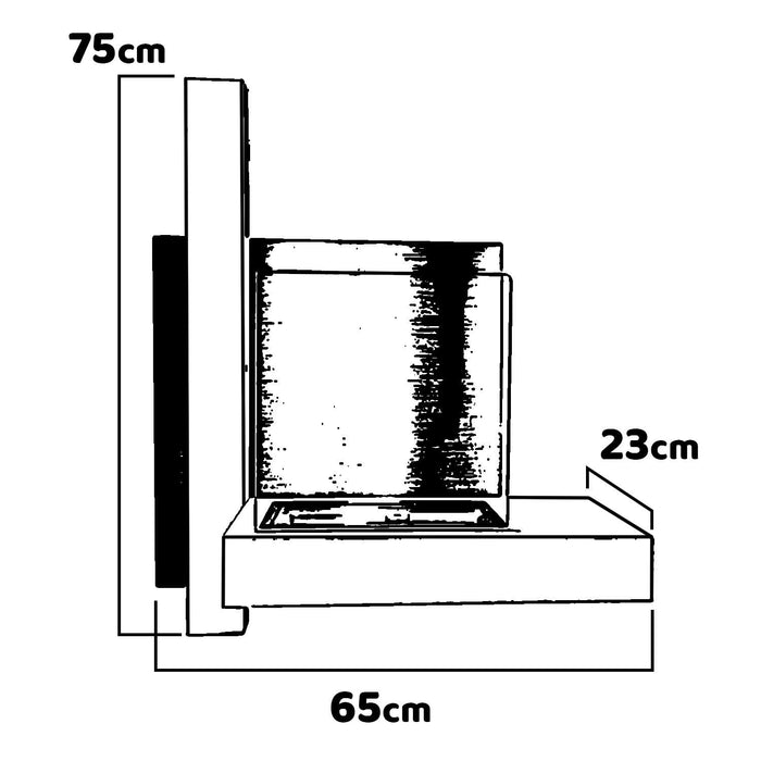 Vienna - Camino a bioetanolo da parete 65x23xH75 cm, colore nero