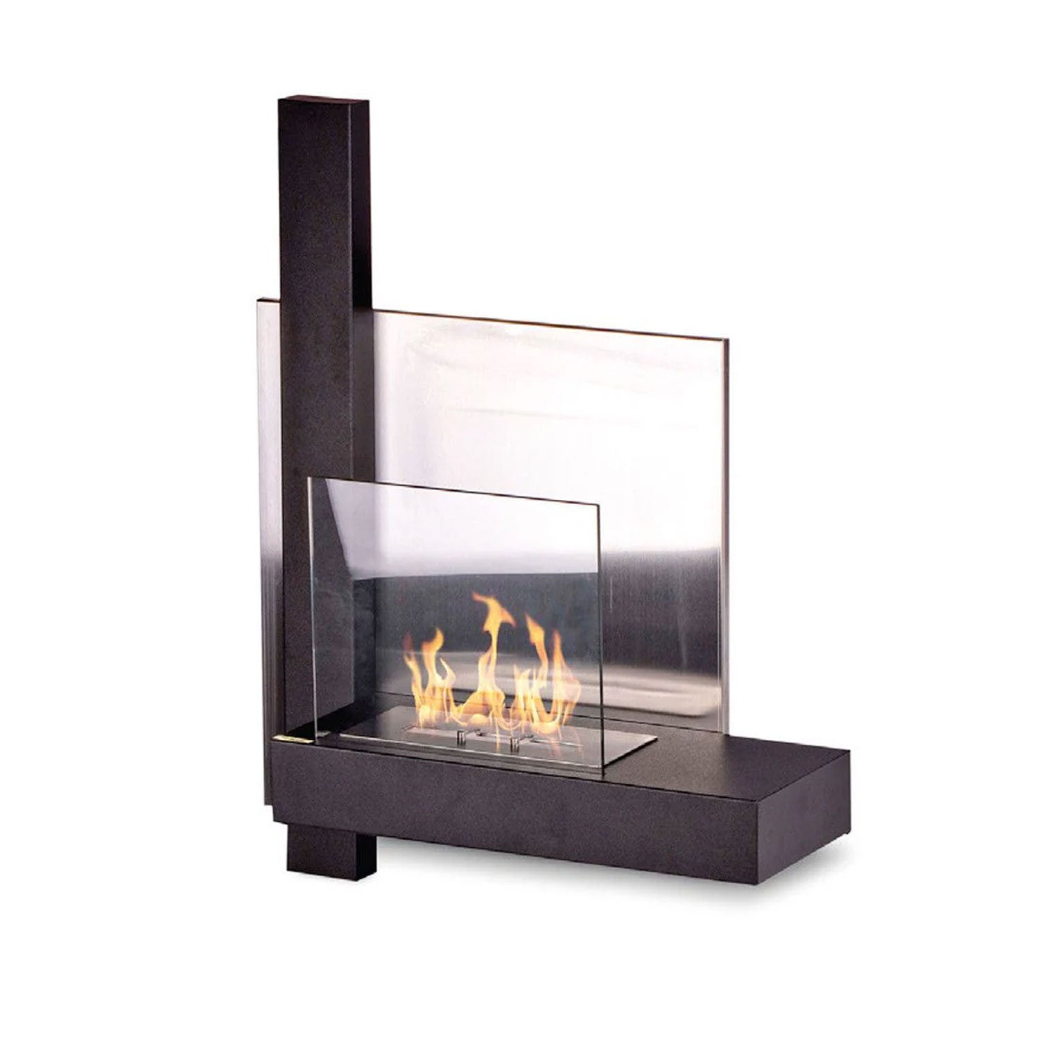 Vienna - Camino a bioetanolo da parete 65x23xH75 cm, colore nero