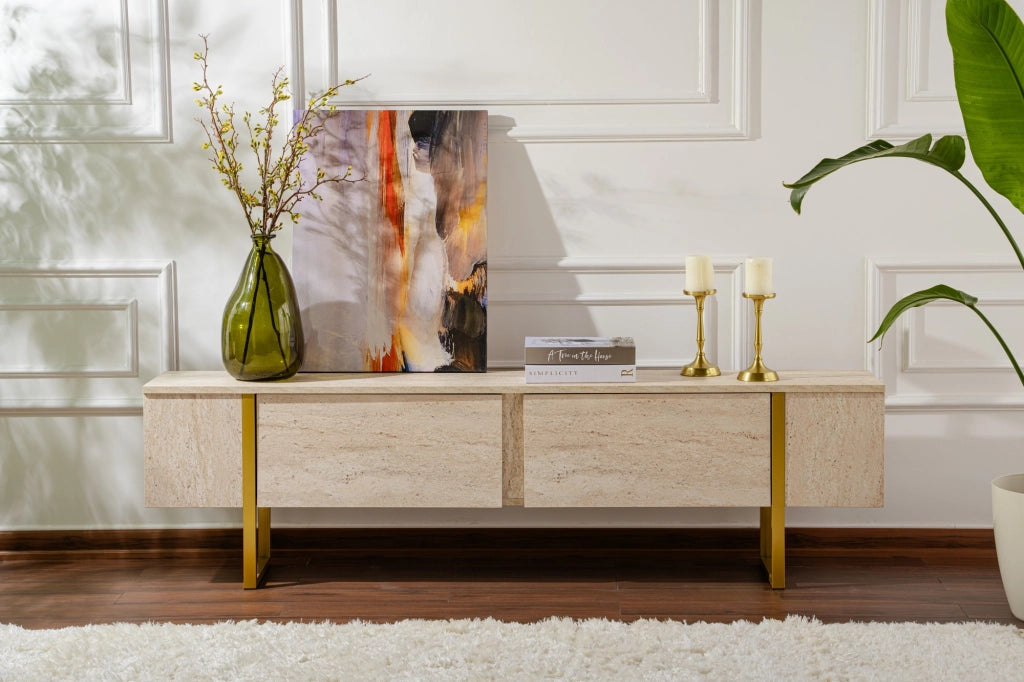 Mobile TV in legno "Serenity" 180 x 30 x 50 cm - Travertino