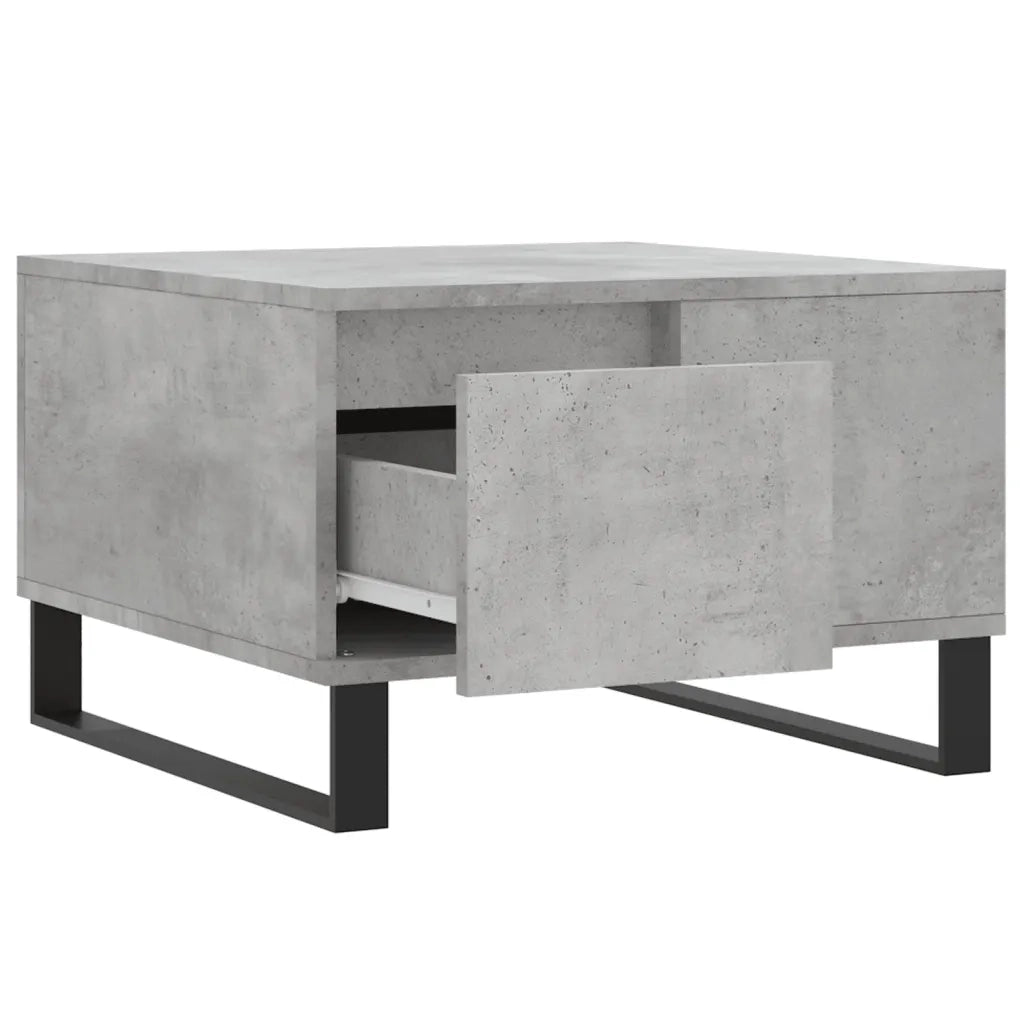 Tavolino Salotto-Tavolino da soggiorno-Tavolo Grigio Cemento 55x55x36,5 cm Legno Multistrato 684796