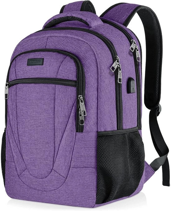 Zak da Uomo e Donna, Borsa Scuola Ragazzi Ragazze Adolescenti, Borsa Impermeabile | 17,3 Pollici Porta Laptop con Porta USB di Ricarica | Borsa per Lavoro e Viaggio con Tasca Antifurto