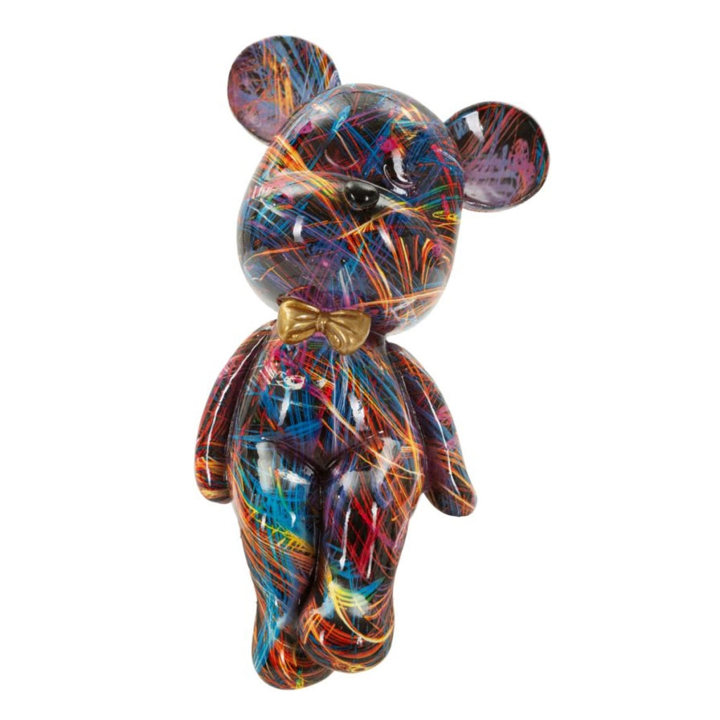 Scultura Orsetto 1, Multicolore, Poliresina, 12,5x9,5x25 cm