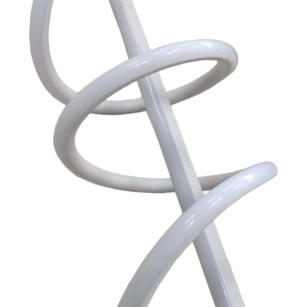 Trade Shop - Lampadario Sospeso Led 65w Bianco Spirale Ondulato Vortice Orizzontale Luce 3000k-6500k 01141 -