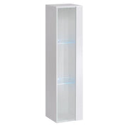 Vetrina sospesa – Bianco – Collezione SWITCH – Porta in vetro e LED inclusi – Modello piccolo