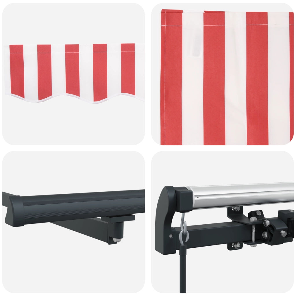 Tenda Retrattile Manuale a Strisce Rosse e Bianche 500x300 cm