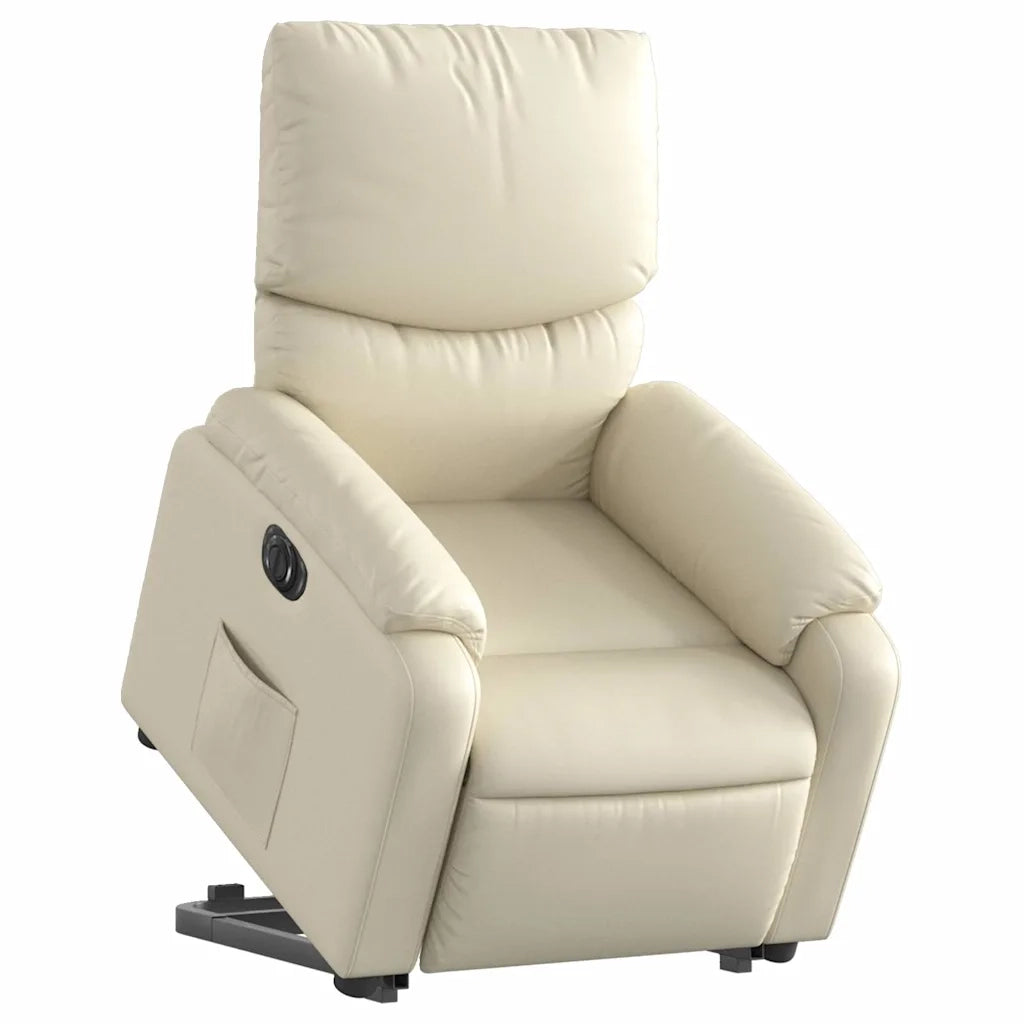 Poltrona Alzapersona Reclinabile Crema in Similpellecod mxl 133238
