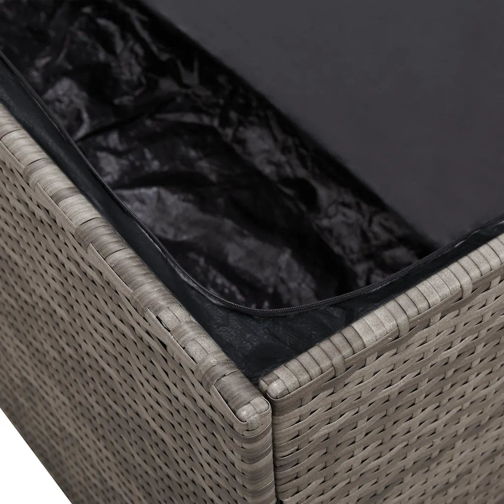 Baule da giardino grigio 110x50x58 cm in polyrattan CFW2924945