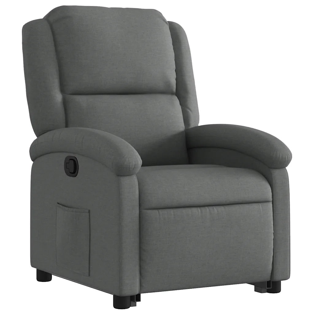 Poltrona Alzapersona Reclinabile Grigio Scuro in Tessuto 3204165