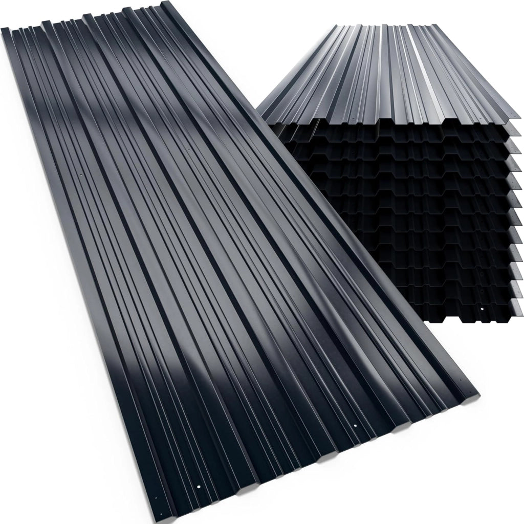 12x Lamiere Zincate Profilate in Metallo129cm x 46cm = 7m² Lastre Ondulate Trapezoidali Pannelli Resistenti Tetto Tettoia Garage Lamiera Grecata