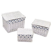 Scatola vimini ismaele 1-3 bianco rettangolare cm 45x35h30