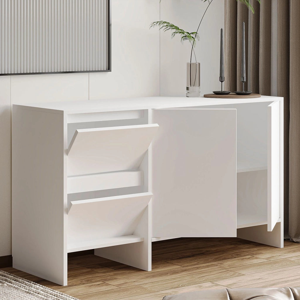 Credenza in legno "Laris 130" - 130 x 44 x 82 cm - Bianco