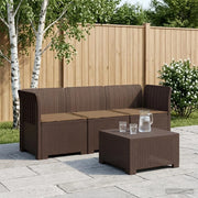 Divano da esterno-Divano da Giardino 3 posti con cuscini in look rattan PP 245896