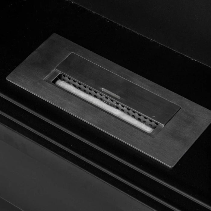 Cambridge - Camino a bioetanolo da terra in legno 110x37xH102 cm, colore nero