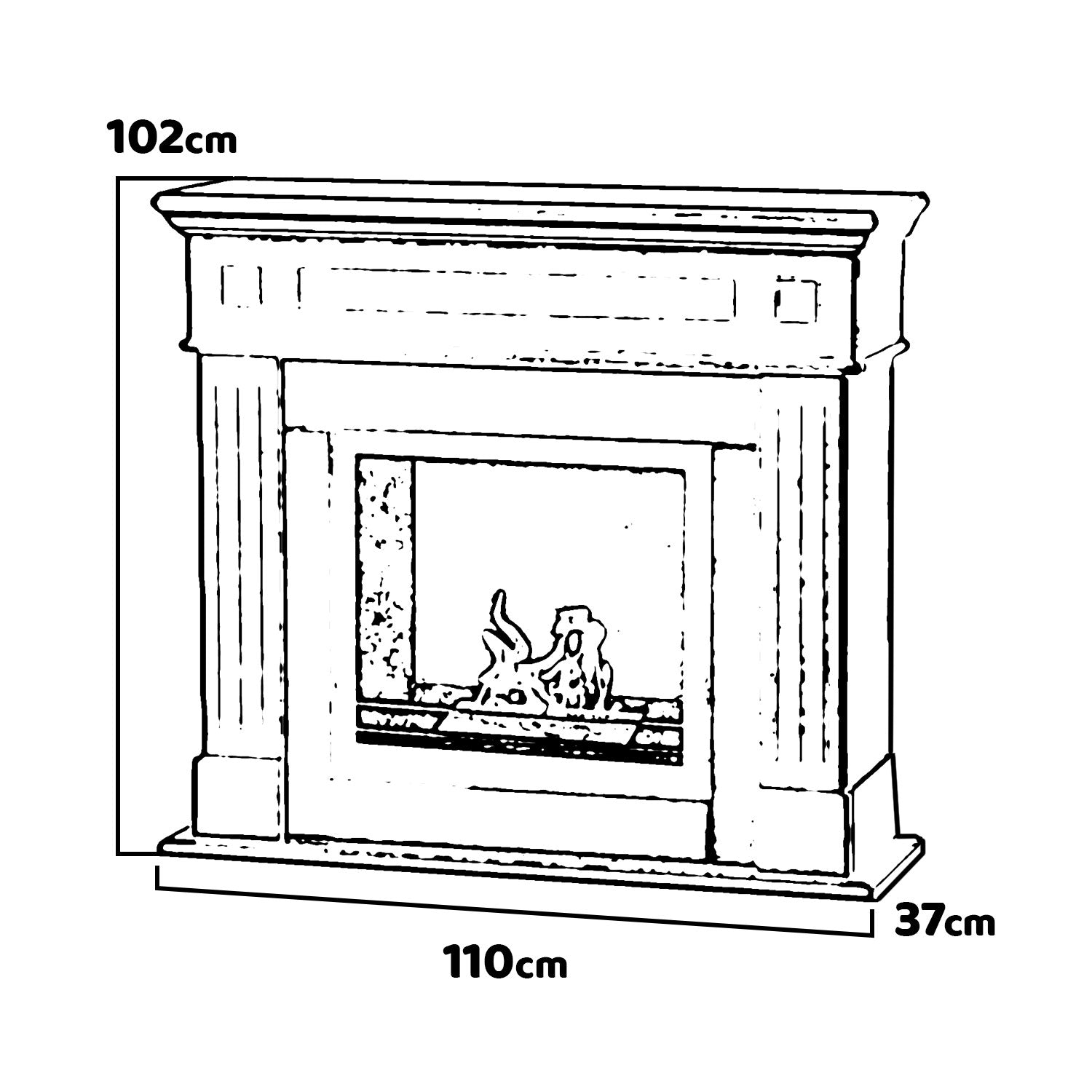 Cambridge - Camino a bioetanolo da terra in legno 110x37xH102 cm, colore nero