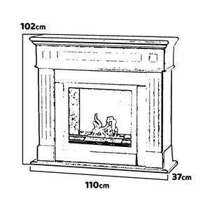 Cambridge - Camino a bioetanolo da terra in legno 110x37xH102 cm, colore nero