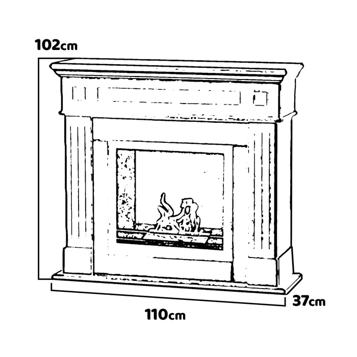 Cambridge - Camino a bioetanolo da terra in legno 110x37xH102 cm, colore nero