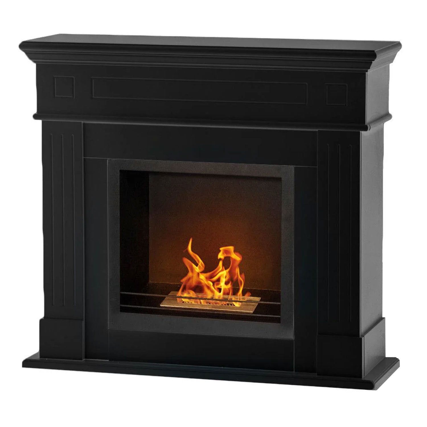 Cambridge - Camino a bioetanolo da terra in legno 110x37xH102 cm, colore nero