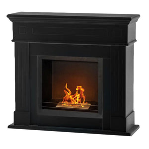 Cambridge - Camino a bioetanolo da terra in legno 110x37xH102 cm, colore nero