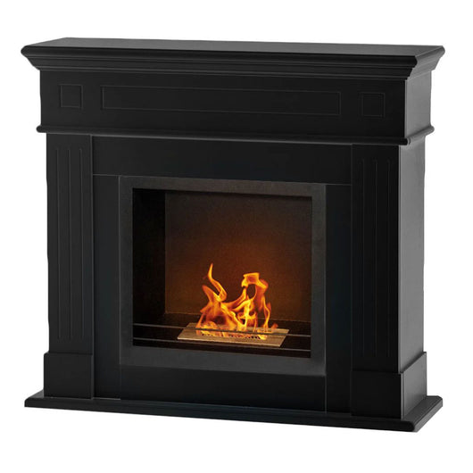 Cambridge - Camino a bioetanolo da terra in legno 110x37xH102 cm, colore nero