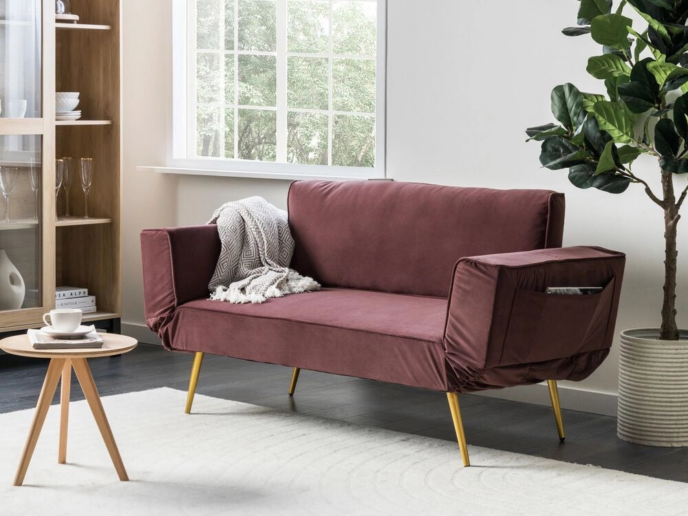 Divano letto in velluto Rosa Braccioli regolabili Soggiorno Letto Minimalista