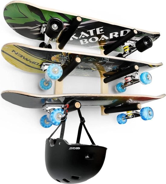 Trifecta Opacchiatore per skateboard e longboard, supporto per parete, organizzatore per casa e garage
