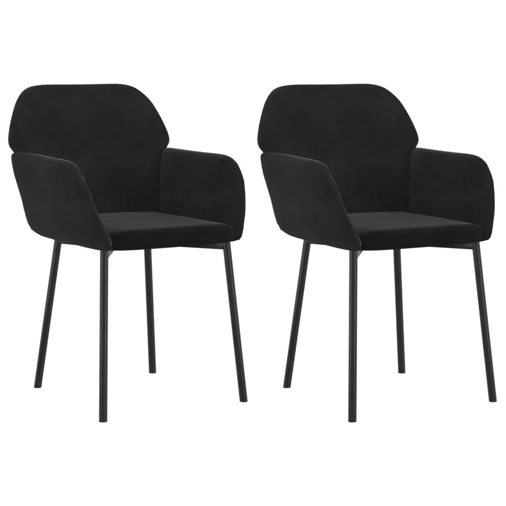 Sedie da Pranzo 2 pz Nere in Velluto cod mxl 67737