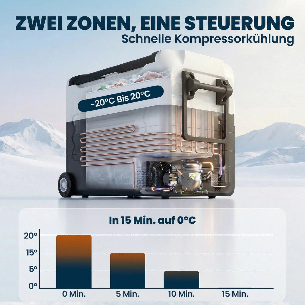 Cooler elettrico 50L dual zone ¨C Zephmum ¨C Grigio