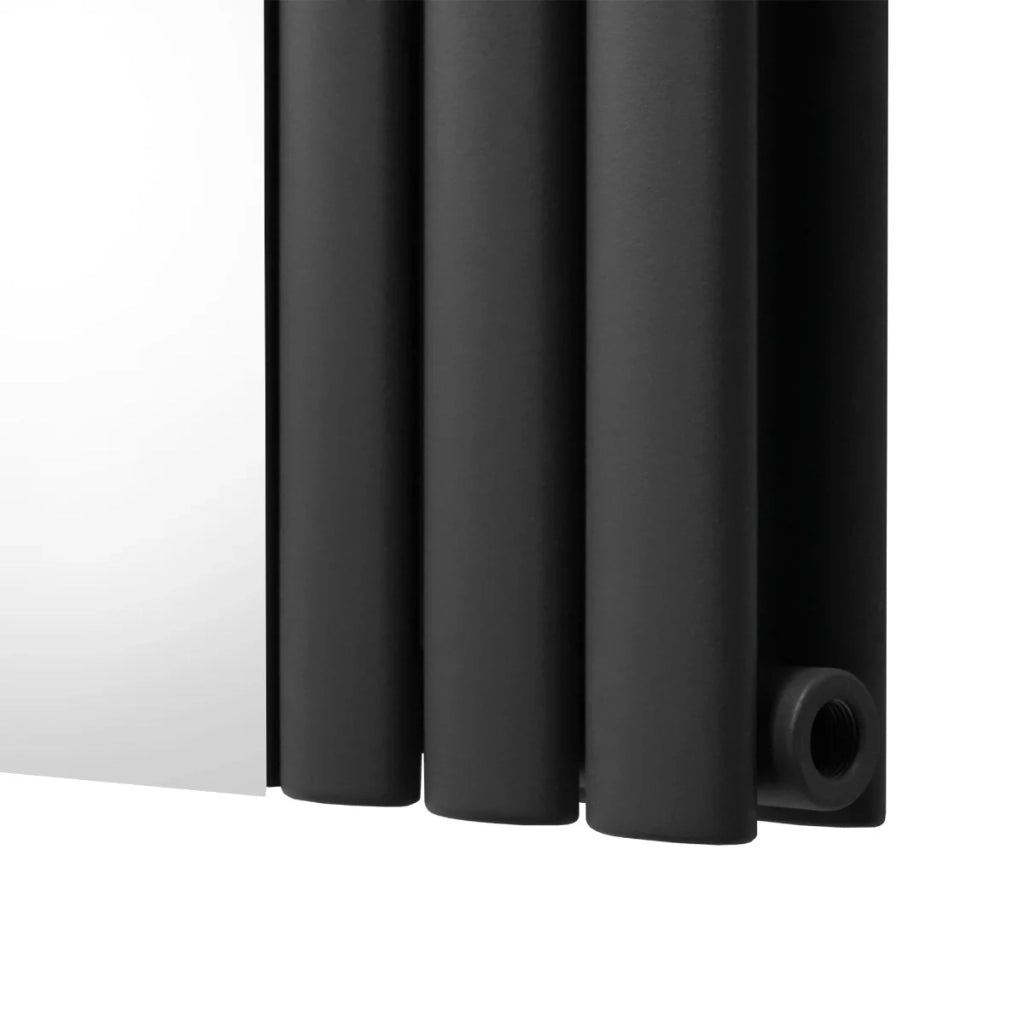 Radiatore Ovale a Specchio a Doppia Colonna Verticale Grigio Antracite 1800mm x 380mm