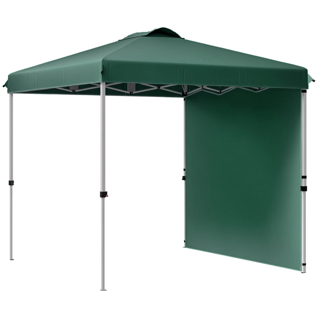 Gazebo pieghevole da giardino 2,5x2,5 m - Xylo - verde con parete laterale e sacchi di sabbia