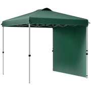 Gazebo pieghevole da giardino 2,5x2,5 m - Xylo - verde con parete laterale e sacchi di sabbia