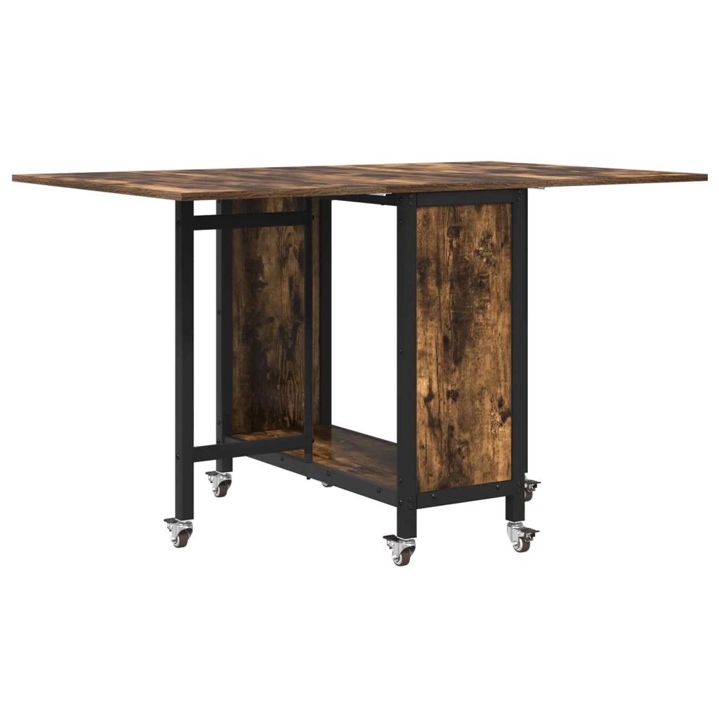 Tavolo da pranzo pieghevole con ruote 130 x 80 x 76,5 cm